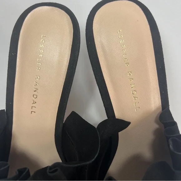 Loeffler Randall Berkley Black Suede Sequin Mule Kitten Heel Pointed Toe size 10